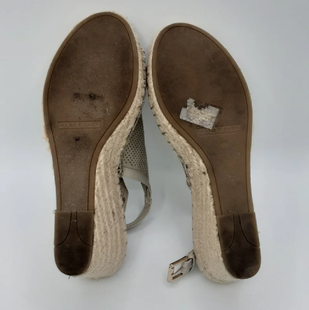 Marc Fisher Senton Leather Espadrille Wedge Sandal.